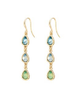 Intira Blue Stone Teardrop Tiered Drop Earrings	Intira Blue Stone Teardrop Tiered Drop Earrings