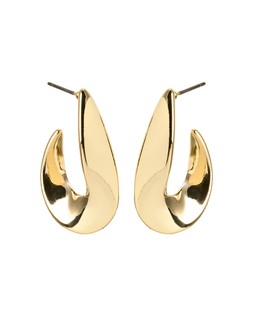 Audrey Gold Tone Curve Hoop Earrings