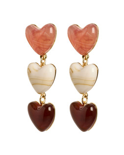 Rielle Tierred Resin Heart Drop Earrings