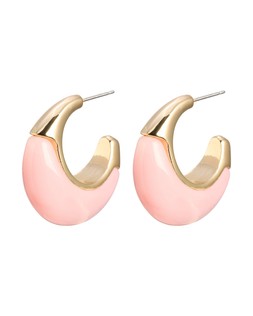 Isla Pink Resin Chunky Hoop Earrings