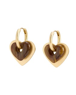 Romilly Resin Heart Charm Hoop Earrings