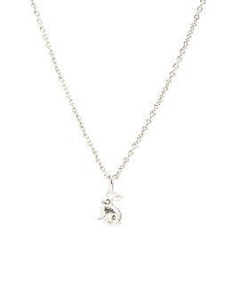 Lily Bunny Rabbit Charm Silver Pendant Necklace