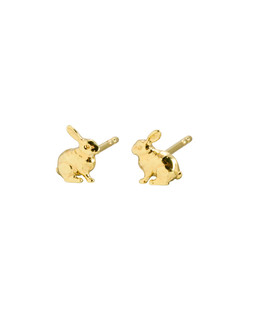 Lily Bunny Rabbit Gold Plated Stud Earrings
