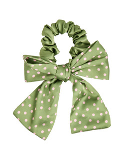Heath Green Polka Dot Bow Scrunchie £12.50