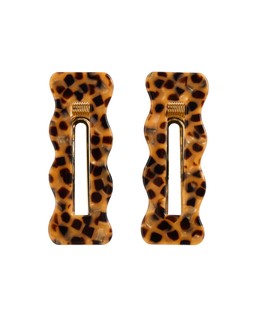 Lovey Leopard Resin Hair Clips Set of Two £14.50