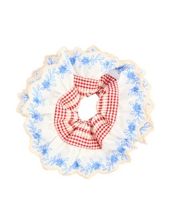 Adeline Check Embroidered Layered Scrunchie £18 €23.50