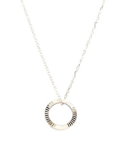 Anita Textured Single Ring Charm Silver Plated Pendant Necklace £45.00 €59.00