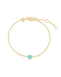 Auden Amazonite Inlay Heart Charm Gold Plated Chain Bracelet £36.00 €47.00
