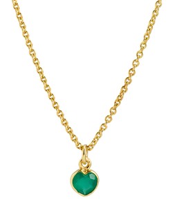 Auden Green Onyx Heart Charm Gold Plated Pendant Necklace £42.00 €55.00
