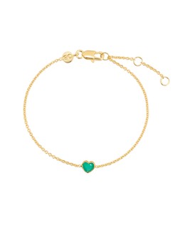 Auden Green Onyx Inlay Heart Charm Gold Plated Chain Bracelet £36.00 €47.00