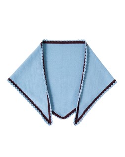 Blue & Brown Scalloped Edge Triangle Scarf £29.50