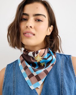 Blue & Brown Tiger Square Scarf £20 €26