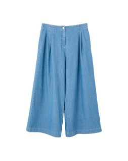 Blue Chevron Denim Wide Leg Crop £70