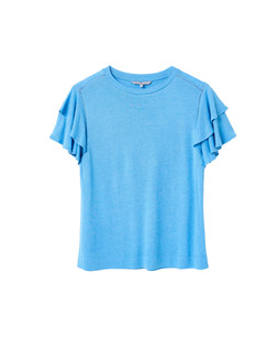 Blue Double Flutter Sleeve Top £38 €49.50