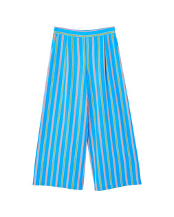 Blue & Green Striped Wide Leg Trousers £70