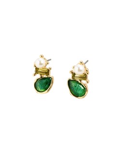 Bobby Green Stone & Faux Pearl Stud Earrings £14.50 €19.00
