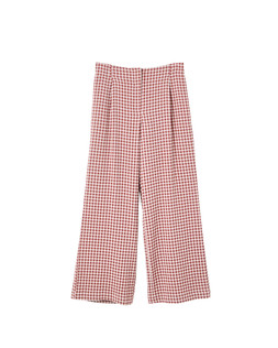 Brown Gingham Wide Leg Trousers £75