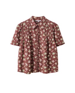 Chocolate Brown Floral Short Sleeve Blouse £58