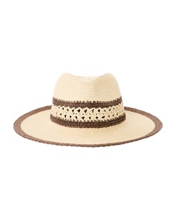 Cream & Brown Weave Fedora Hat £30 €39