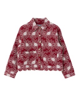 Dark Red & Ivory Daisy Embroidered Jacket £85 €115