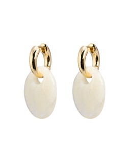 Edna Cream Resin Charm Drop Hoop Earrings £16.50 €21.50