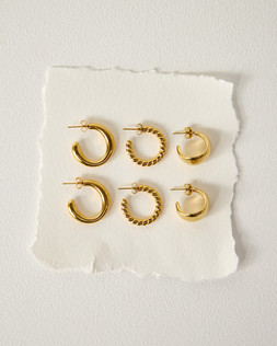 Cassy Gold Tone Waterproof Chunky Hoop Earrings