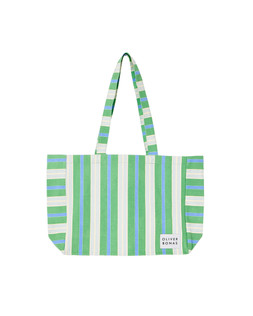 Green & Blue Striped Logo Fabric Tote Shopper Bag £26 €34