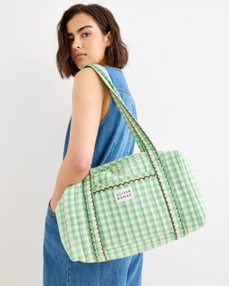 Green & Cream Gingham Quilted Bag £48 €63
