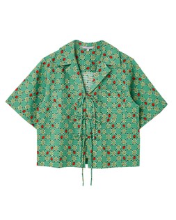 Green Tie Front Strawberry Blouse £58