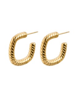 Lila Gold Tone Waterproof Textured Square Hoop Earrings £26.00 €34.00