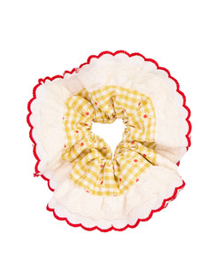 Madison Check Red Frill Trim Scrunchie £18