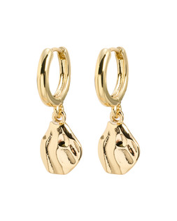 Maisy Gold Tone Hammered Charm Hoop Earrings £12.50 €16.50
