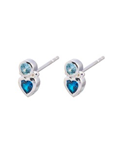 Milena Aquamarine & Heart Silver Stud Earrings £32.00 €42.00