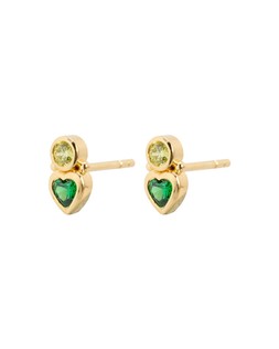 Milena Peridot & Heart Gold Plated Stud Earrings £36.00 €47.00