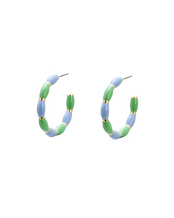 Nyla Green & Blue Enamel Hoop Earrings £18