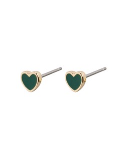 Ottilie Tiny Dark Green Heart Stud Earrings £8.00 €10.50