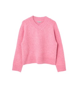 Pink V-Neck Knitted Jumper £60 €78