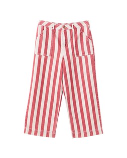 Red & Ecru Striped Cropped Wide Leg Jeans £70