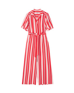 Red & Green Striped Short Sleeve Tie Waist Jumpsuit £85
