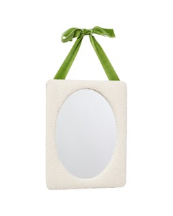 Remmy Green Velvet Bow Hanging Cream Mirror £45
