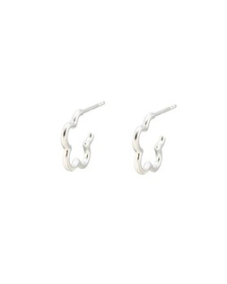Senna Scalloped Flower Silver Small Hoop Earrings £29.50
