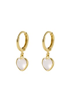 Sorcha Rose Quartz Inlay Heart Charm Gold Plated Hoop Drop Earrings £55.00 €72.00