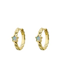 Stella Opalite Star Textured Gold Plated Hoop Earrings £45.00 €59.00