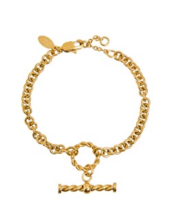 Tasha Gold Tone Waterproof Textured T Bar Charm Bracelet £29.50 €38.50
