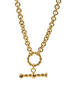 Tasha Gold Tone Waterproof Textured T Bar Charm Necklace £39.50 €52.00