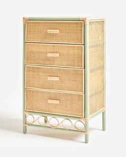 Vero Sage Green Rattan Chest of Drawers £495