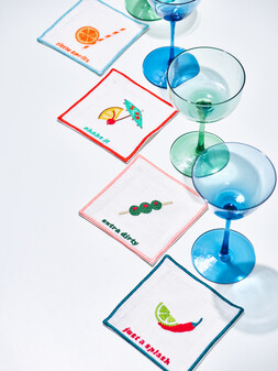 Just a Splash Embroidered Cocktail Napkins Set of Four £19.5
