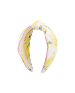 Greta Yellow Floral Embroidered Knot Headband £22.5