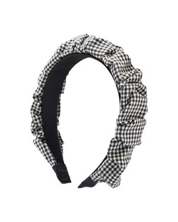 Jeanie Black Gingham Ruched Headband £19.5