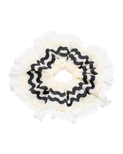 Livia Monochrome Lace Trim Large Hair Scrunchie £18